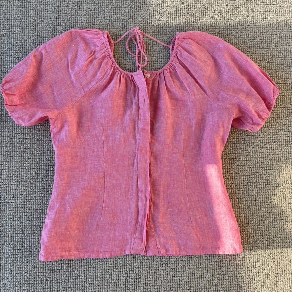J Crew Linen Tie Back Top NWOT